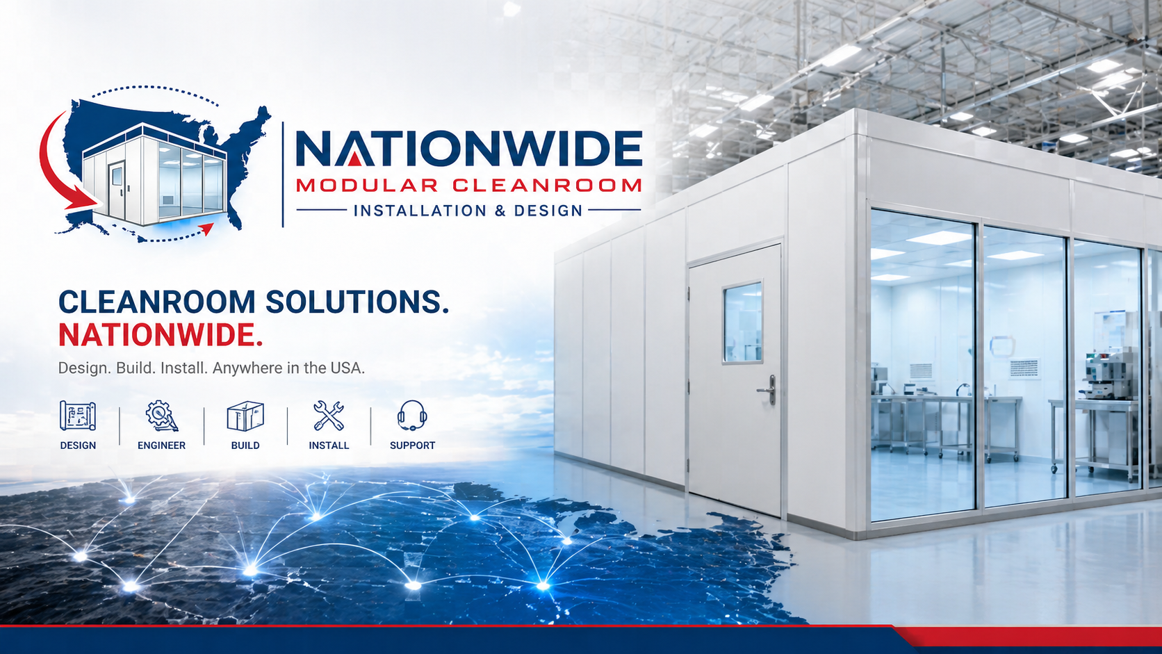 Nationwide Modular Cleanroom Installation & Design - Cleanroom Solutions Nationwide. Design. Build. Install. Anywhere in the USA.